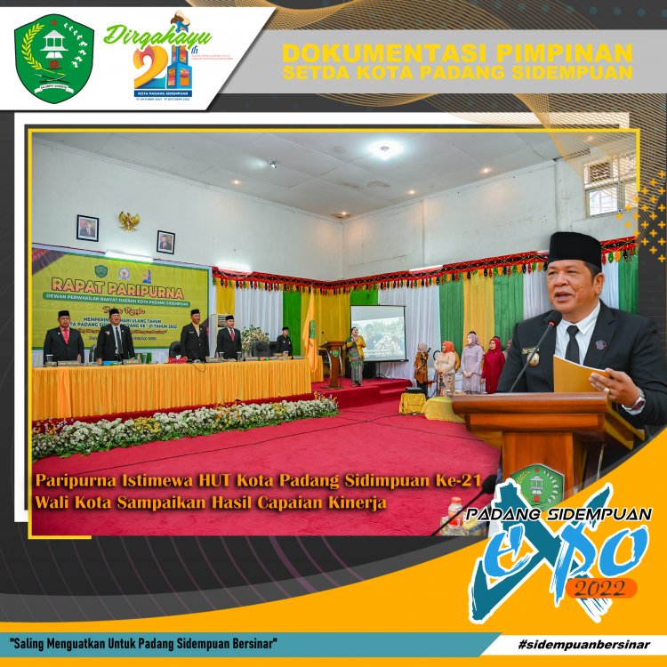 Paripurna Istimewa HUT Kota Padang Sidimpuan Ke-21 Wali Kota Sampaikan Hasil Capaian Kinerja
