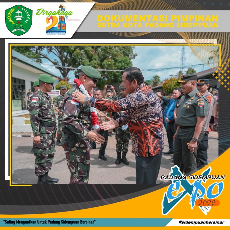 Walikota Padang Sidempuan Sambut Kepulangan Satgas Pamtas Batalyon 123 Rajawali
