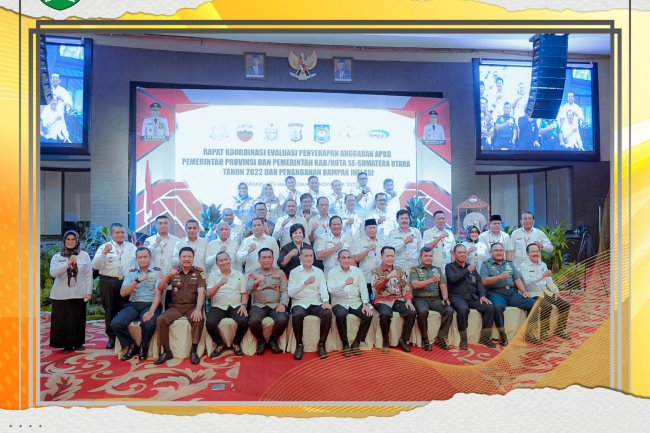Walikota Bersama Forkopimda Padang Sidempuan hadiri rapat koordinasi evaluasi serapan anggaran Provinsi Sumatera Utara tahun 2022