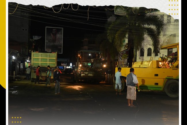 Setelah di Tertibkan Kawasan Jalan Thamrin Kembali di Aspal