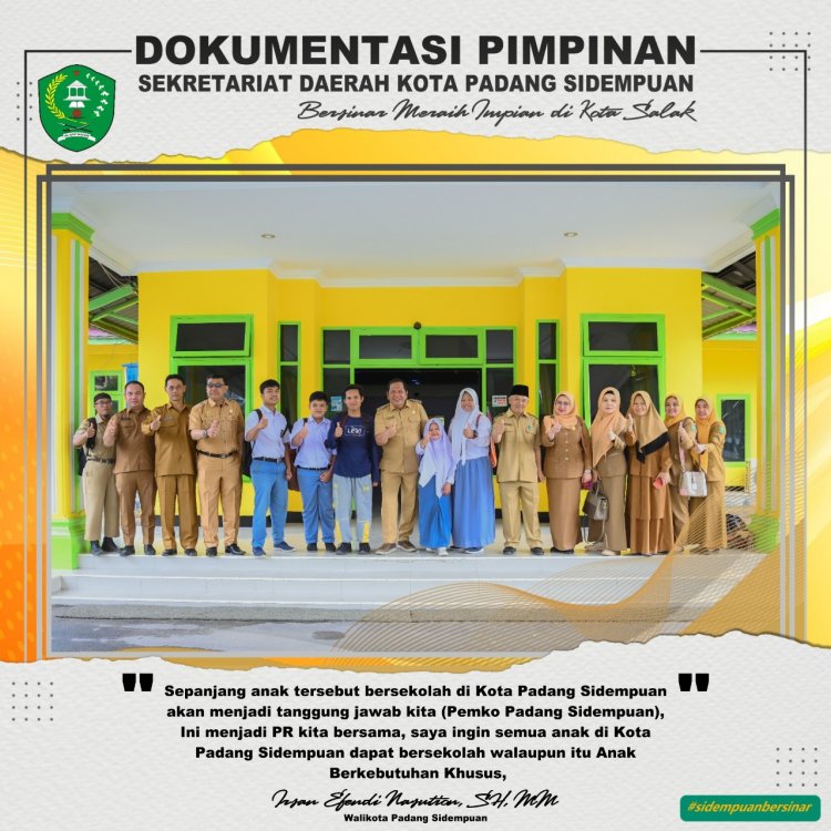 Anak-anak Berkebutuhan Khusus (ABK) dari Sekolah Luar Biasa (SLB) Negeri Kota Padang Sidempuan  bertemu Walikota Irsan