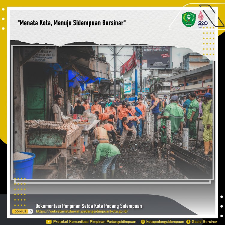 Pemko Padang Sidempuan Kembali Laksanakan Gotong Royong di Kawasan Jalan Thamrin dan Sekitarnya.