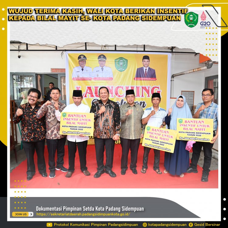 Wali Kota Irsan Efendi Nasution Berikan Insentif 100 Juta Rupiah Kepada Bilal Mayit Se-Kota Padang Sidempuan