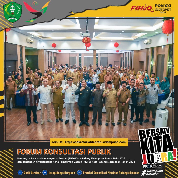 Walikota Buka Acara Konsultasi Publik Rancangan Awal RKPD Kota Padang Sidempuan Tahun 2024