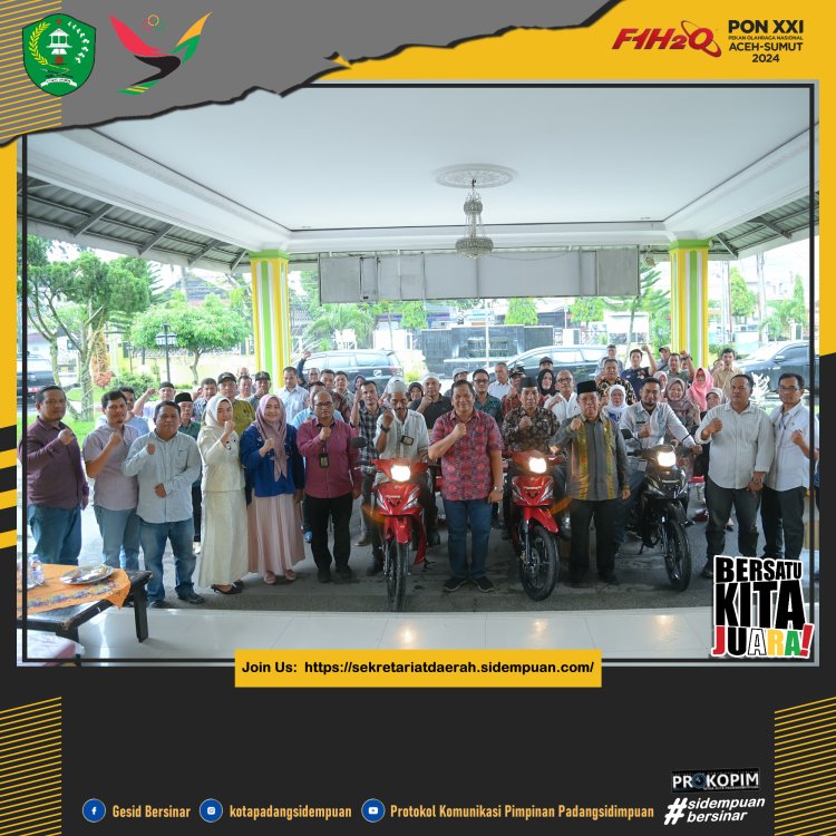 Walikota Pimpin Serah Terima  kenderaan dinas operasional roda dua Untuk Kelurahan se-Kota Padang Sidempuan.