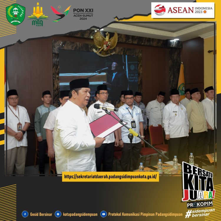 Dewan hakim Merupakan Unsur Penting Dalam Meberikan Penilaian MTQ, Ungkap Wako Irsan Pada PElantikan DewanHakim MTQ ke XXII Padang Sidempuan