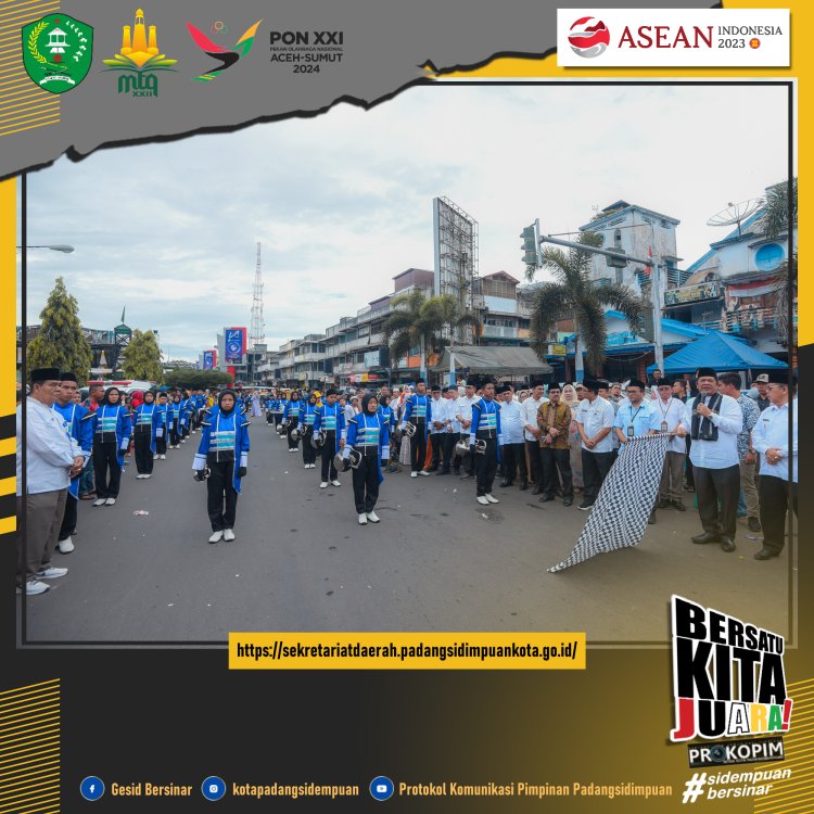 Wlikota Lepas Pawai Ta'aruf Kota Padang Sidempuan MTQ Ke XXII