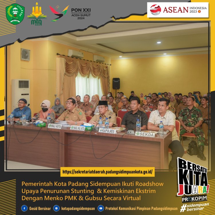 Wako Irsan Ikuti Roadshow Upaya Penurunan Stunting  & Kemiskinan Ekstrim Dengan Menko PMK & Gubsu Secara Virtua