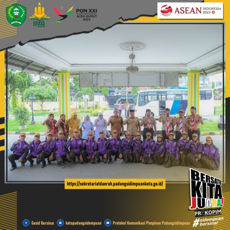 Wakil Walikota Padang Sidempuan Melepas Pemberangkatan Peserta Lomba Tingkat IV Kontingen Kwartir Cabang Gerakan Pramuka Kota Padang Sidempuan Tahun 2023
