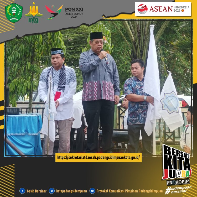 Kurang Lebih 2000 Murid, Orang Tua dan Guru - Guru, Wakil Walikota Padang Sidempuan Lepas Pawai Penyambutan Bulan Suci Ramadhan di Lingkungan Keluarga Besar Yayasan Pendidikan Bina Ul-Ummah  Padang Sidempuan
