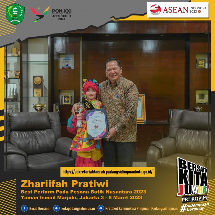 Zharifah Pratiwi Model Cilik Asal Kota Padang Sidempuan Berhasil Torehkan Prestasi Membanggakan Dalam Ajang Pesona Batik Nusantara 2023 Season 7