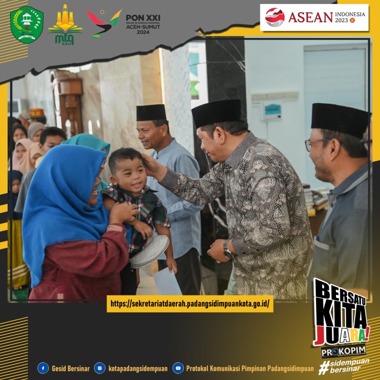 Wali Kota Padang Sidempuan Apresiasi BKM Masjid Agung Al-Abror Pada Penyerahan Santunan Anak Yatim dan Fakir Miskin Sebanyak 900 Orang
