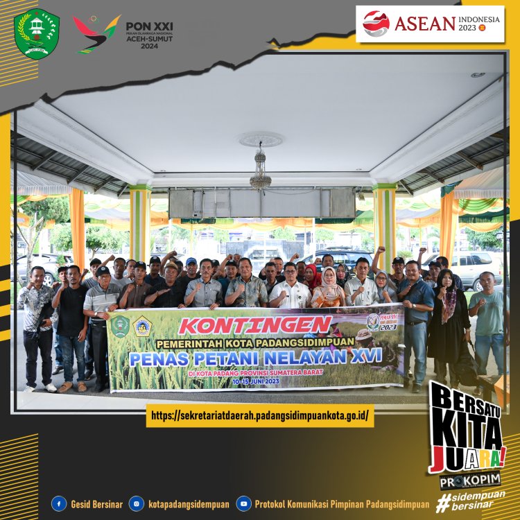 Wali Kota lepas Kontingen PENAS KTNA Kota Padang Sidempuan Menuju PENAS XVI Tahun 2023 di Kota Padang