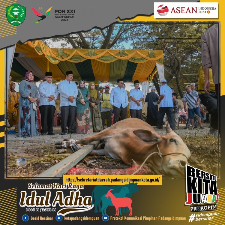 Wali Kota Padangsidimpuan Irsan Efendi Nasution Shalat Idul Adha 1444 H di Masjid Agung Al-Abror