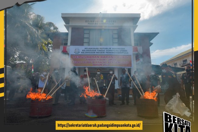 Wakil Walikota Arwin Siregar Hadiri Pemusnahan Barang Bukti Tindak Pidana Umum Yang Telah IN Kracht Van Gewijsde Tahun 2023