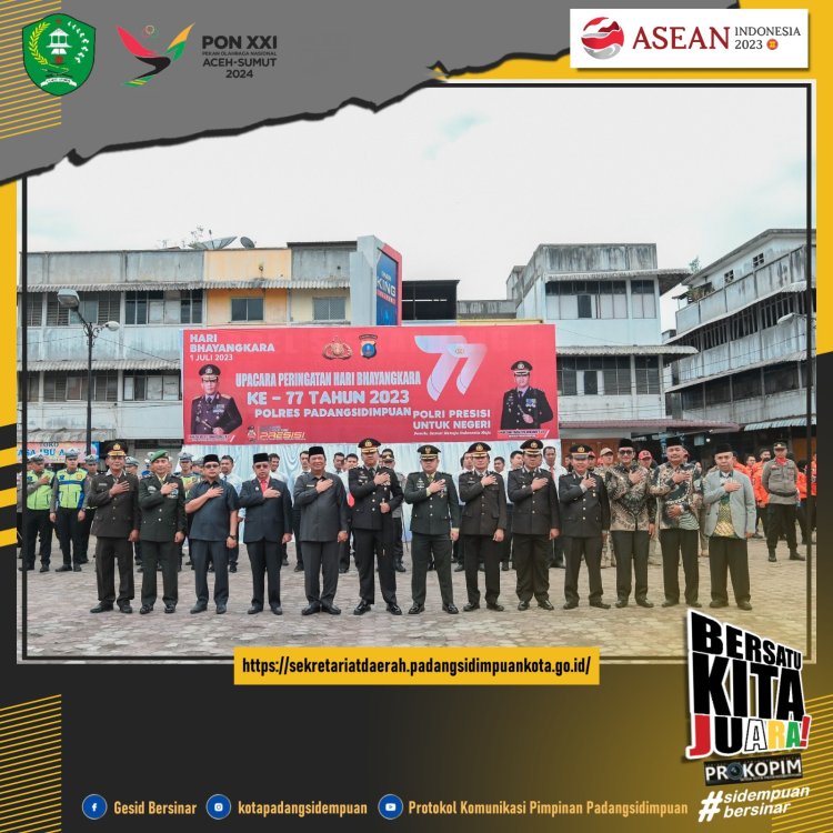 Polres Padangsidimpuan menggelar Upacara Peringatan Hari Ulang Tahun (HUT) Bhayangkara