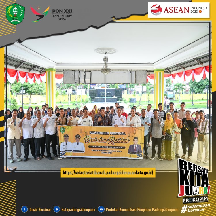 Wako Irsan Lepas  Peserta Festival Seni dan Qasidah Tingkat Provinsi Sumatera Utara Tahun 2023 di Kota Medan.