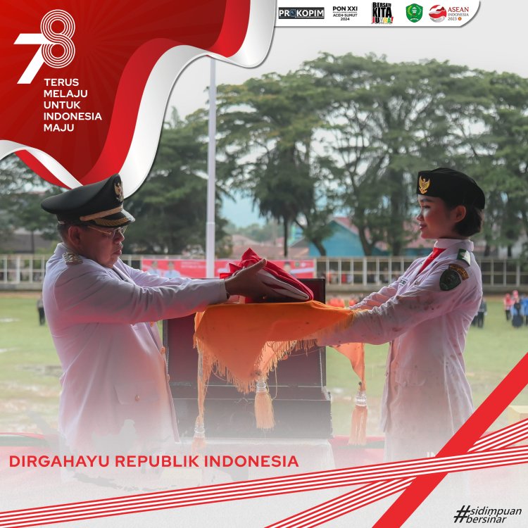Wakil Walikota Arwin Irup Pada Penurunan Bendera Peringatan HUT RI 78 